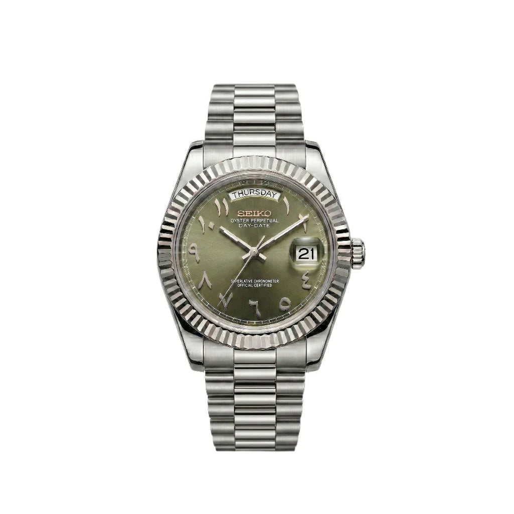 Seiko Day-Date Olive Arabic Dial