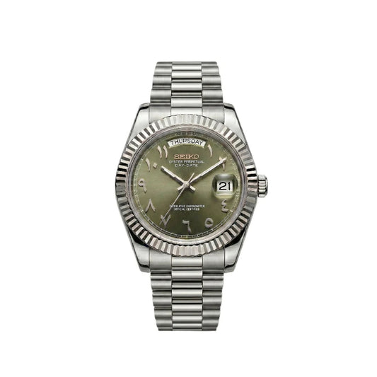 Seiko Day-Date Olive Arabic Dial