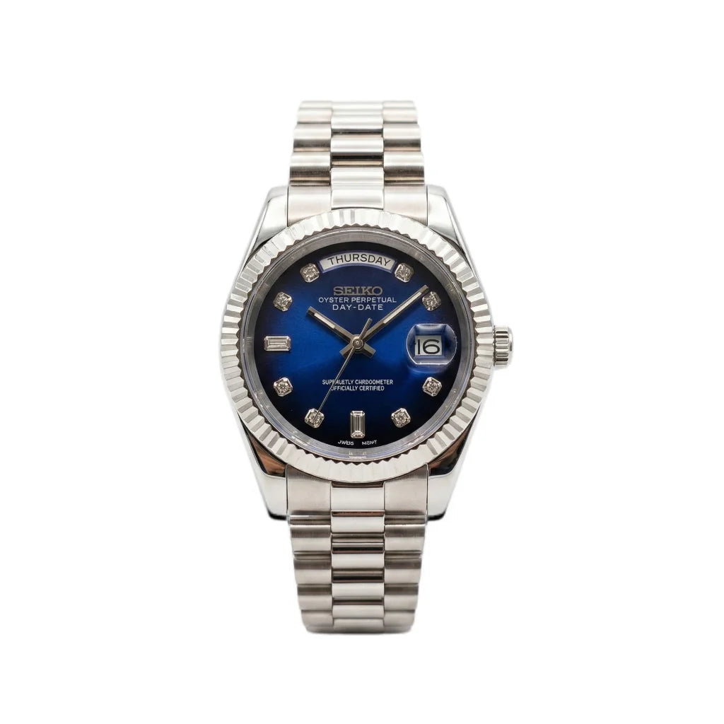 Seiko Day-Date Blue Royal Dial