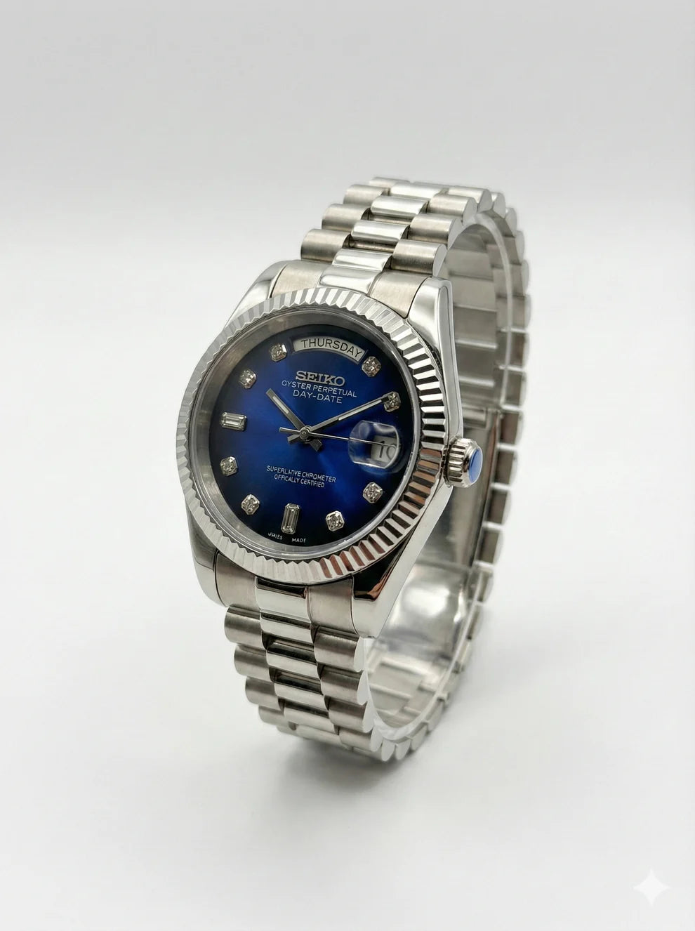 Seiko Day-Date Blue Royal Dial