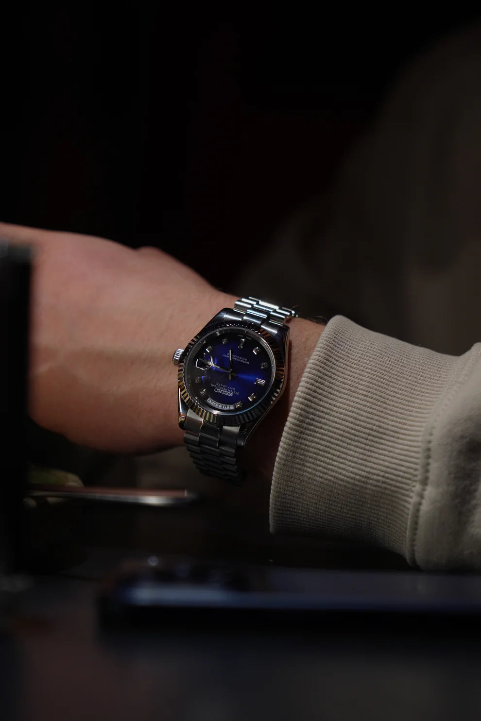 Seiko Day-Date Blue Royal Dial