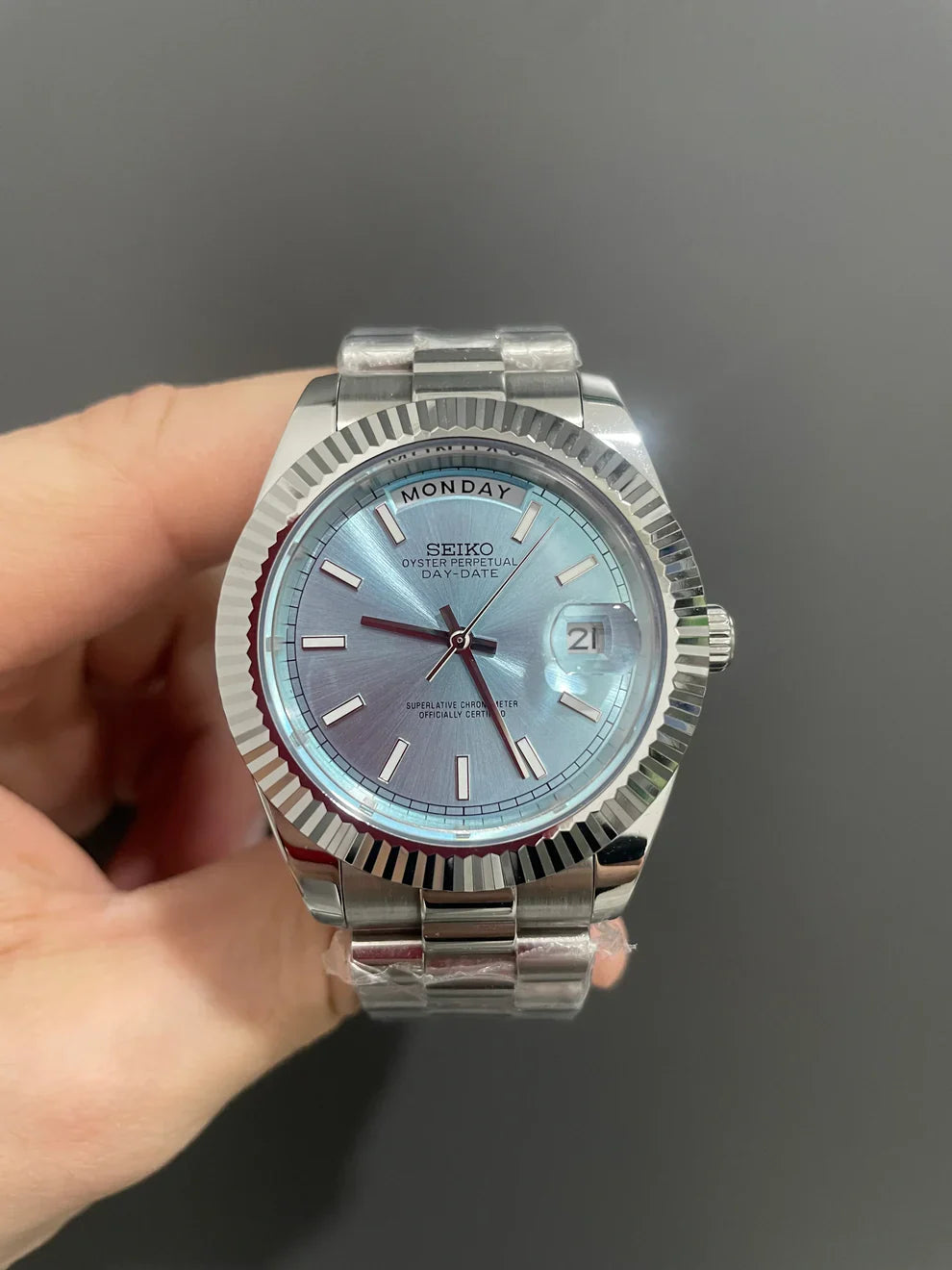 Seiko Day-Date Light Blue
