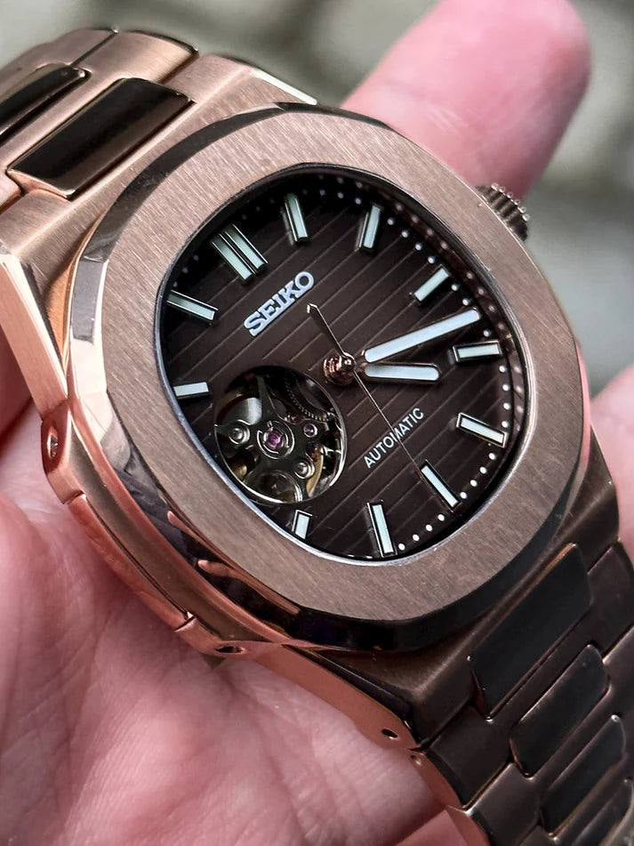 Seiko Nautilus Rose Gold Open Heart